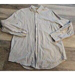 Timberland Shirt Mens XL Blue White Plaid‎ Check Long Sleeve Button Up
